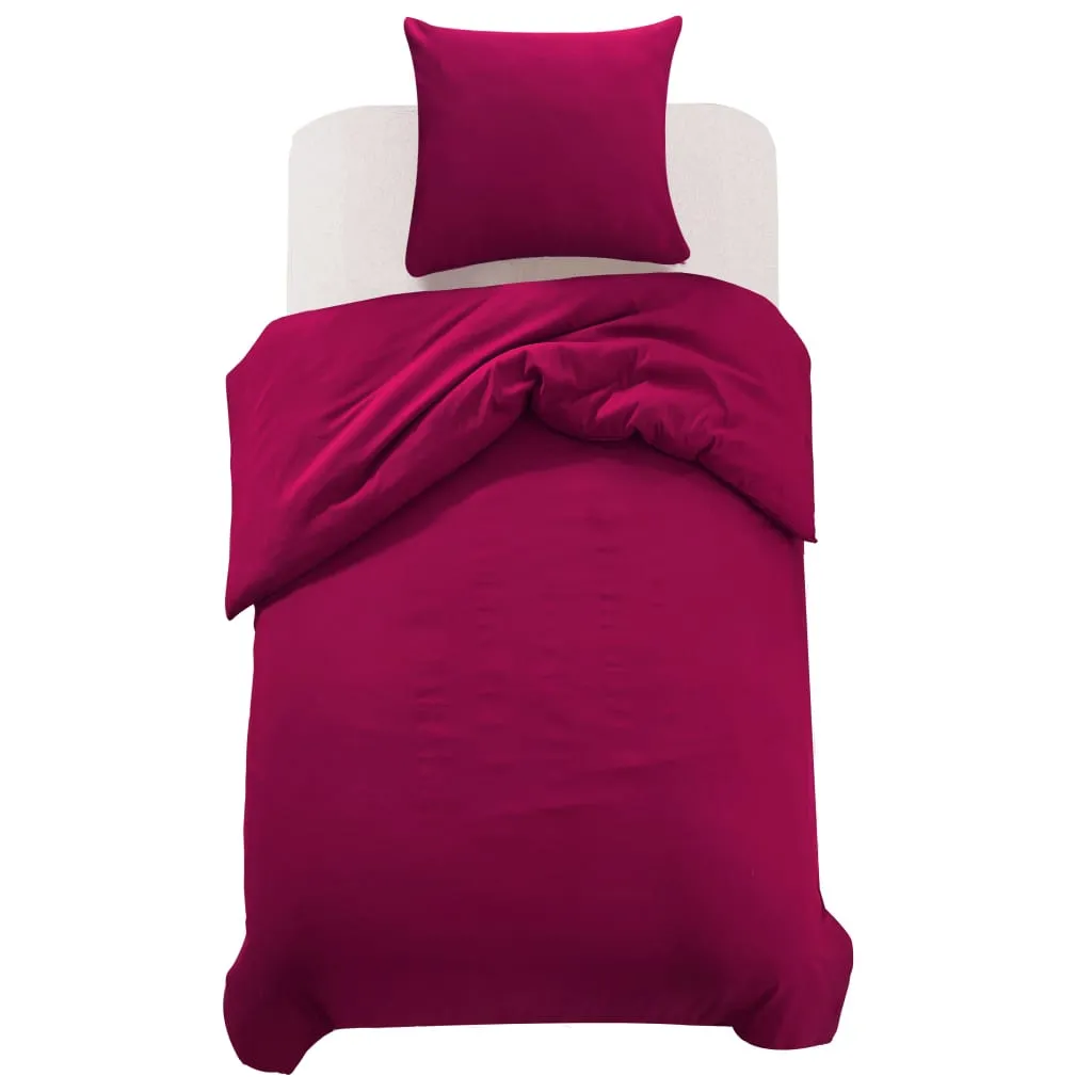 vidaXL Duvet Cover Set Burgundy 155x220/80x80 cm