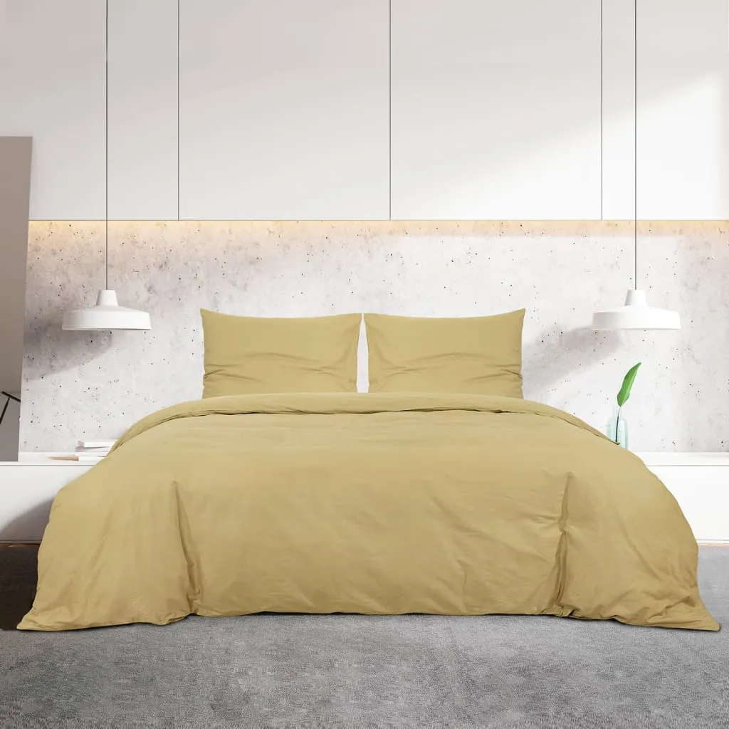 vidaXL Duvet Cover Set Taupe 155x220 cm Light-weight Microfiber