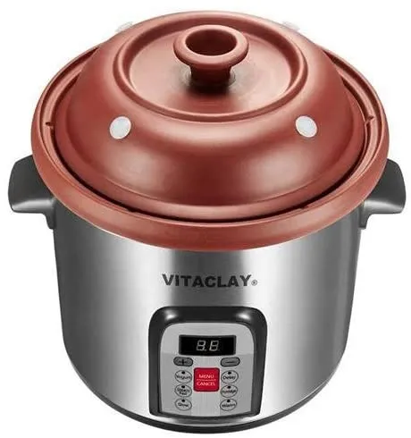 VITACLAY 6-IN-1 ORGANIC CLAY STOCK POT AND MULTI-CROCKS / VM7800-5C- 6 QUART