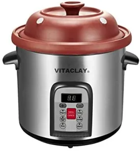 VITACLAY 6-IN-1 ORGANIC CLAY STOCK POT AND MULTI-CROCKS / VM7800-5C- 6 QUART