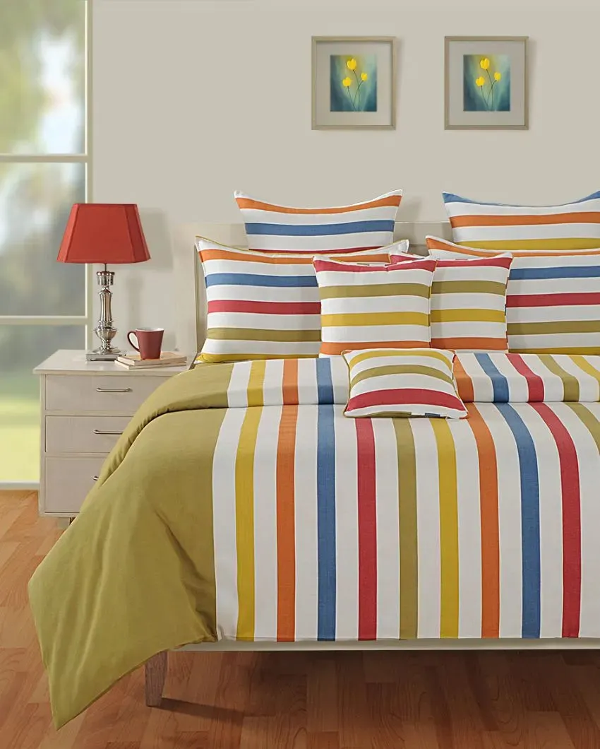 White Cotton Yarn Dyed Twill Weave Bedsheet With 2 Pillow Covers | King Size | 108 x 108 Inches