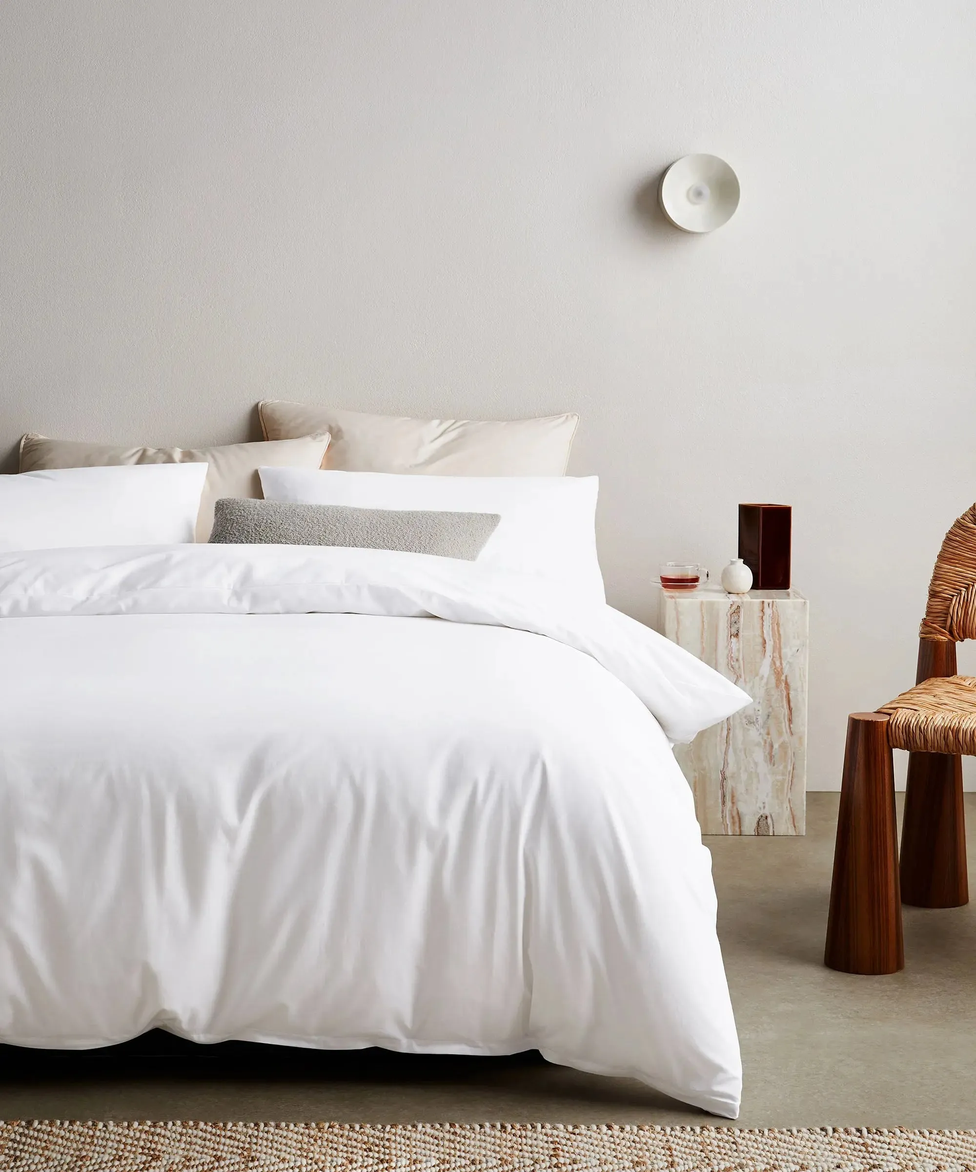 White Tencel Cotton Duvet Cover