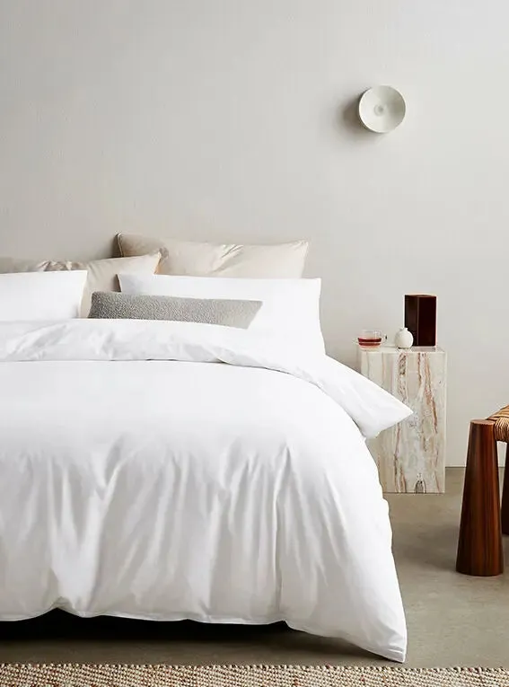 White Tencel Cotton Duvet Cover