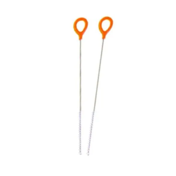 zoli straw cleaning brush 2pk - orange